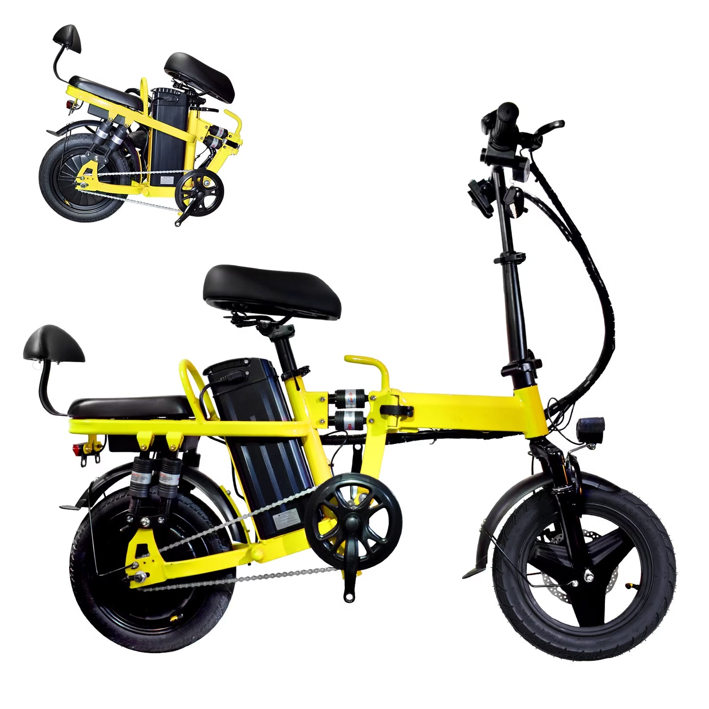14" Foldable E-Bike: 48V 750W Peak Power,48V 20Ah Removable Lithium-Battery, 15.5Mph, 50Mile Range, 243Lbs Capacity, Electric Bike for Commuting & Short Trips