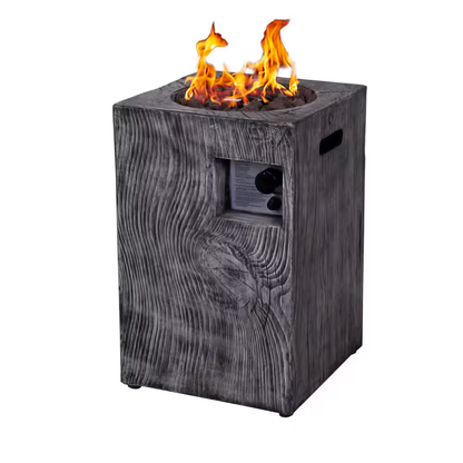 Outdoor Propane Fire Pit, 30000 BTU Column Propane Fire Pit, Wood-Look Surface