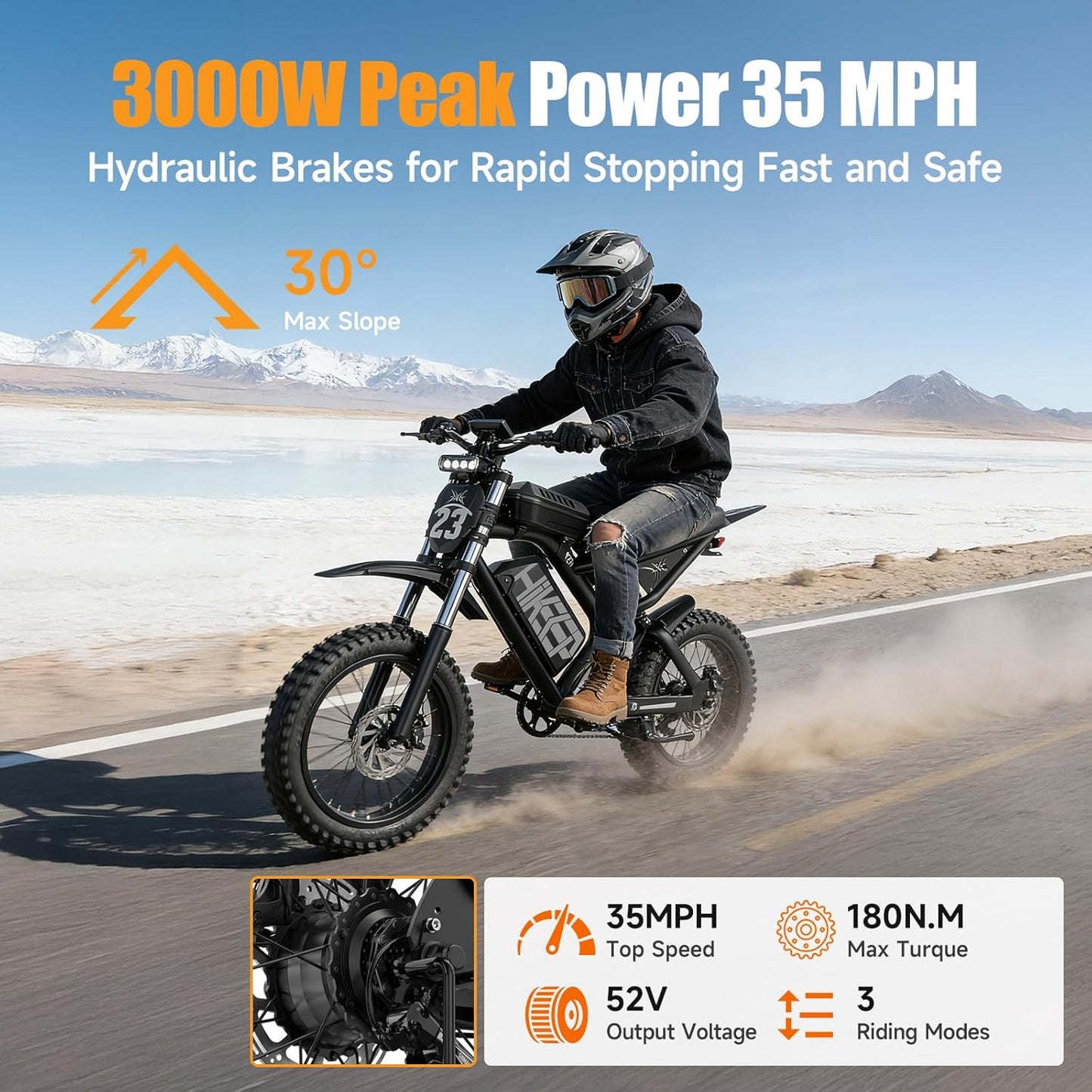 48/52V 15.6/25/40AH Fat Tire Electric Bike for Adults, UL2849 Certified 90% Pre-Assembled Folding E-Bike with Removable Battery & Cargo Rack
