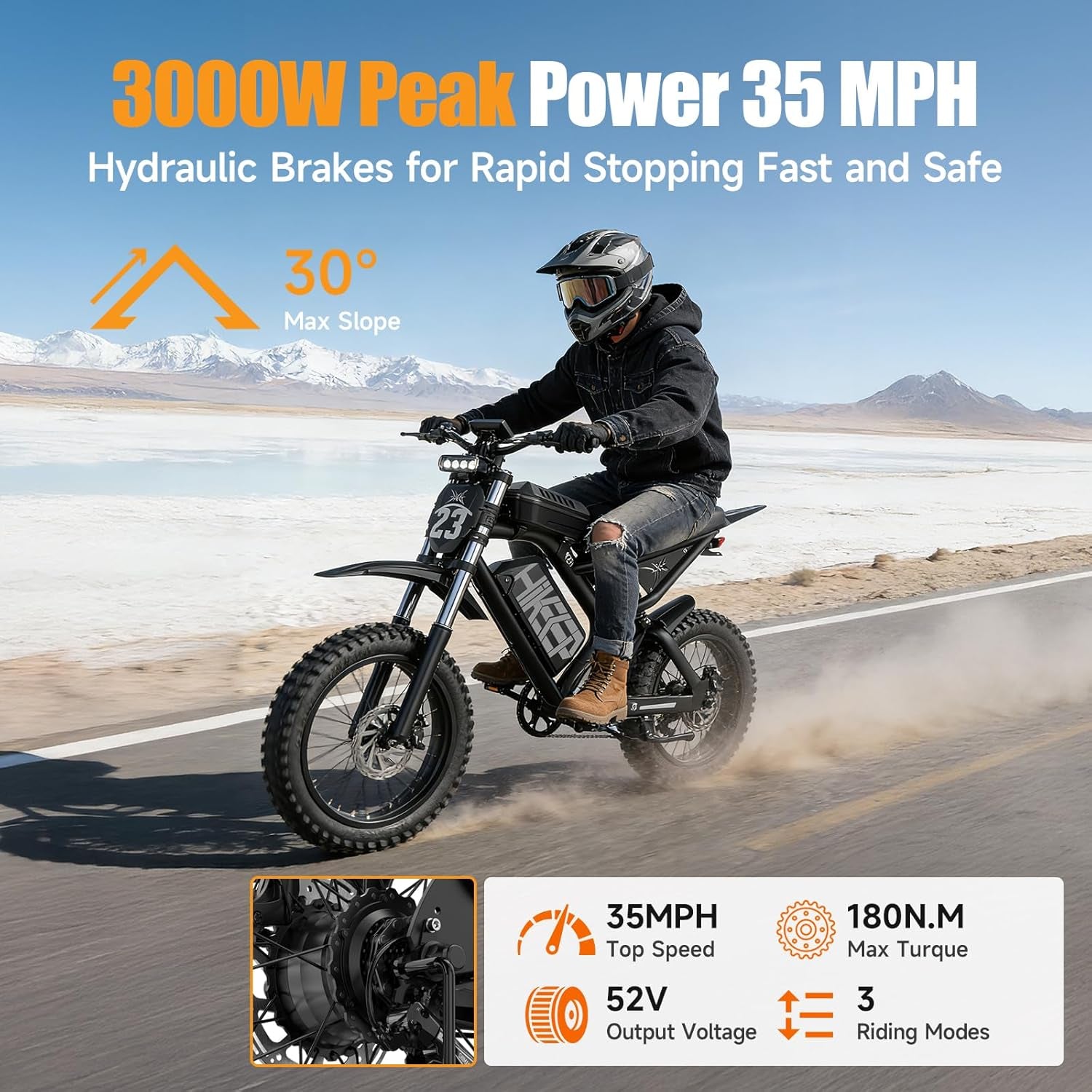 48/52V 15.6/25/40AH Fat Tire Electric Bike for Adults, UL2849 Certified 90% Pre-Assembled Folding E-Bike with Removable Battery & Cargo Rack