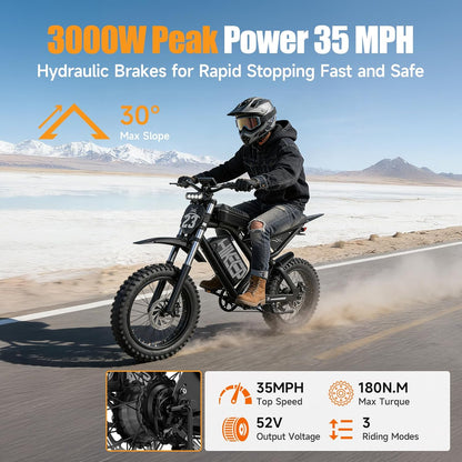 48/52V 15.6/25/40AH Fat Tire Electric Bike for Adults, UL2849 Certified 90% Pre-Assembled Folding E-Bike with Removable Battery & Cargo Rack