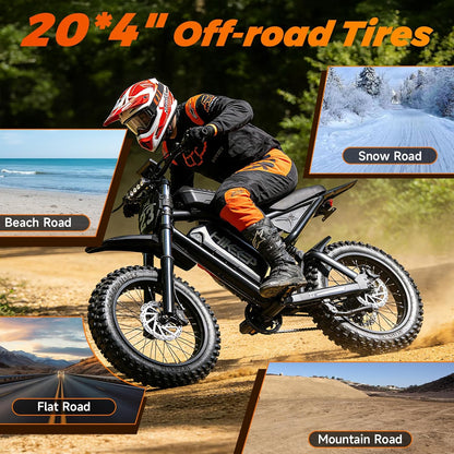 48/52V 15.6/25/40AH Fat Tire Electric Bike for Adults, UL2849 Certified 90% Pre-Assembled Folding E-Bike with Removable Battery & Cargo Rack
