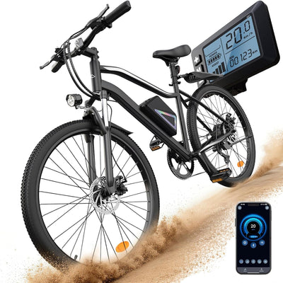 Electric Bike - Electric Bike for Adults, 1500W / 1000W / 750W Peak Motor, up to 80/75/55Miles, 20MPH Ebike, 26'' Tires Lightweight E Bike for Commuting Mountain Road Sand