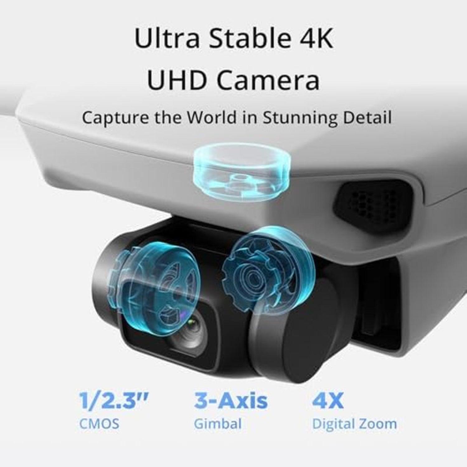 Mini Drone Combo with 2 Batteries, 4K/30Fps Video, 32800Ft FPV Transmission, Easy to Fly, 3 Aixs Gimbal, 62-Min Flight, under 249G Portable Drone for Beginners