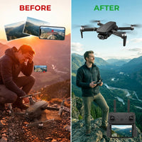 K600GPS Drone with Camera for Adults, 4.5 Inch LCD RC Screen, 32G SD Card, GPS Drone Auto Return, Gesture Flight, Brushless Motor, Optical Flow,3 Speeds for Adults/Beginners, under 249G — Before & After