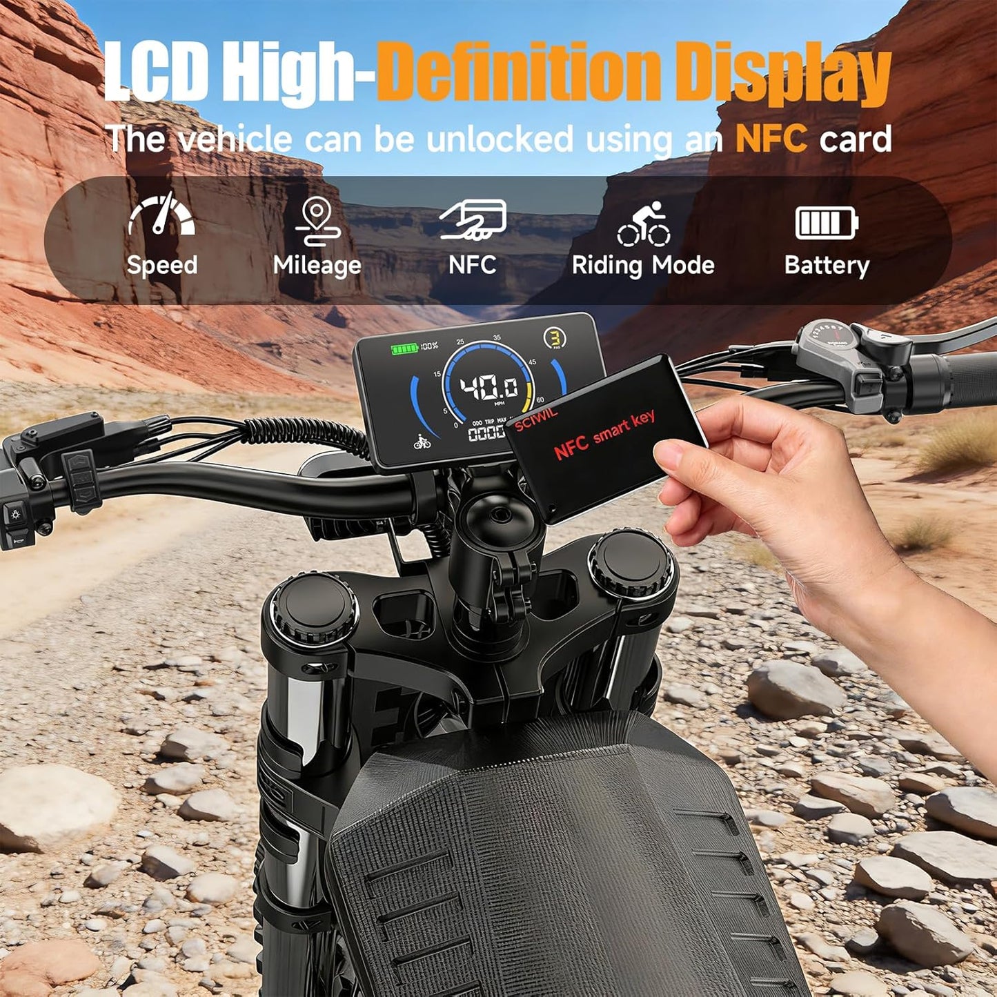 48/52V 15.6/25/40AH Fat Tire Electric Bike for Adults, UL2849 Certified 90% Pre-Assembled Folding E-Bike with Removable Battery & Cargo Rack