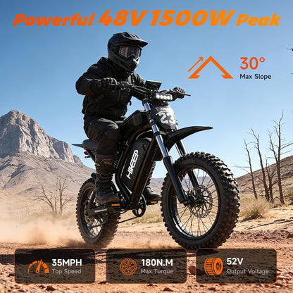 48/52V 15.6/25/40AH Fat Tire Electric Bike for Adults, UL2849 Certified 90% Pre-Assembled Folding E-Bike with Removable Battery & Cargo Rack
